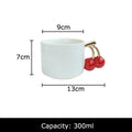 DecorBites™ Cherry Handle Mug: White Ceramic Tea & Coffee Cup for Dining Table