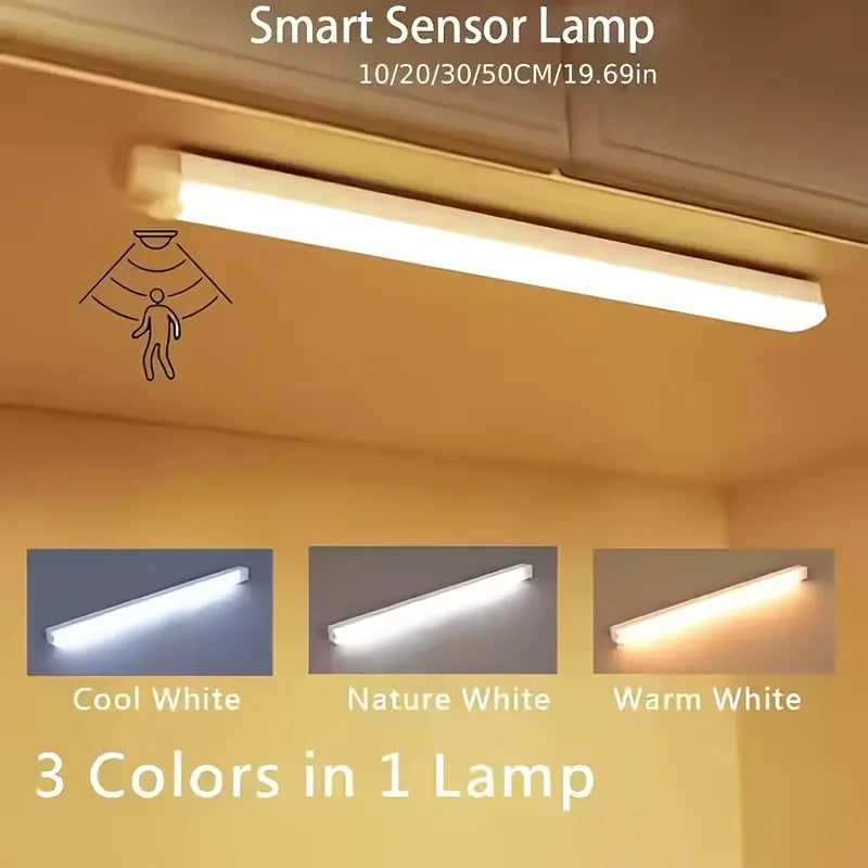 4-Size Sensor Night Light | USB Rechargeable Magnetic LED Lamp for Home Office