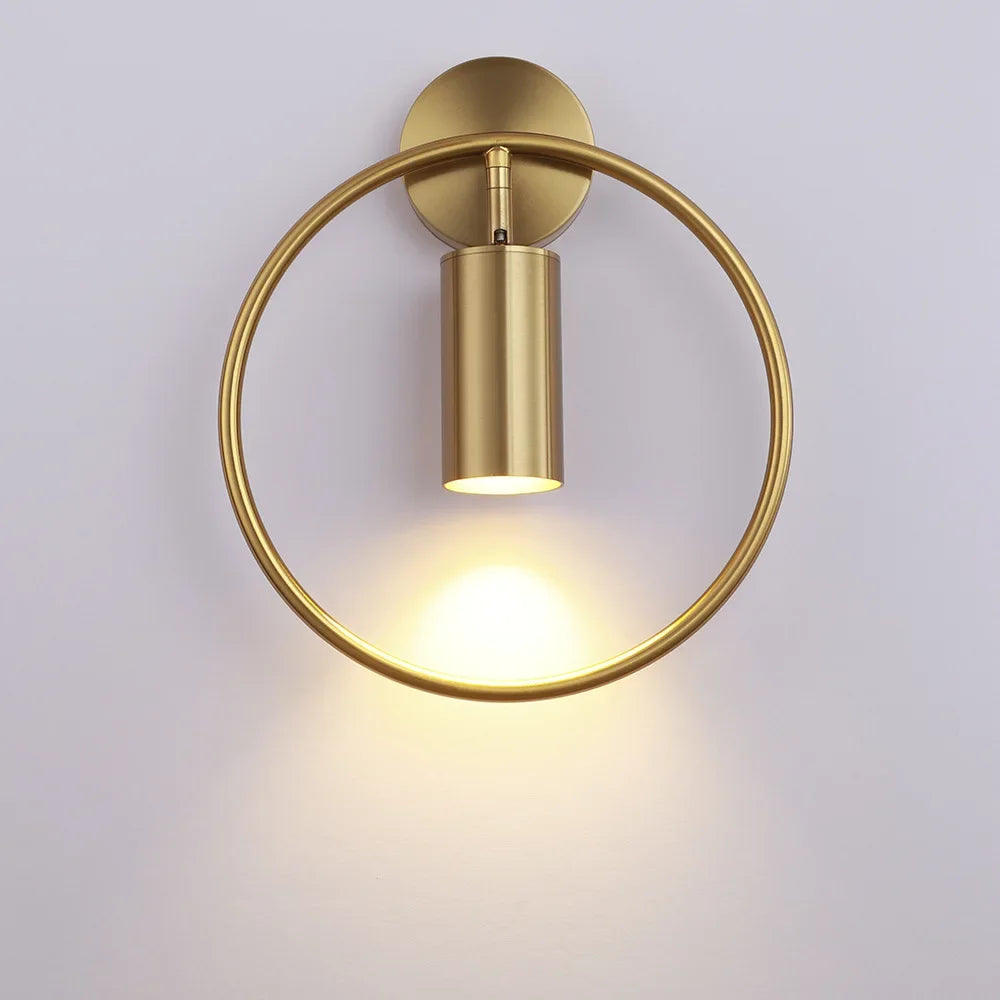DecorBites™ Adjustable LED Brass Gold Ring Wall Sconce Light for Home Hotel Bar