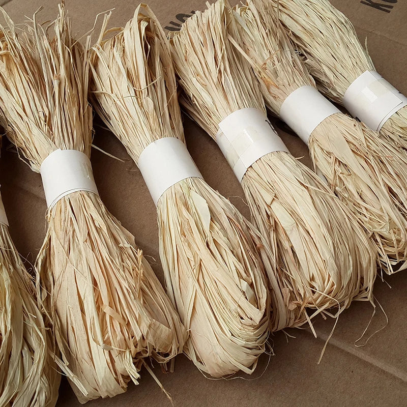 Natural Raffia Straw Rope | 50-Piece Eco-Friendly Craft Twine for Wedding Invitations, Gift Wrapping, and Party Decorations