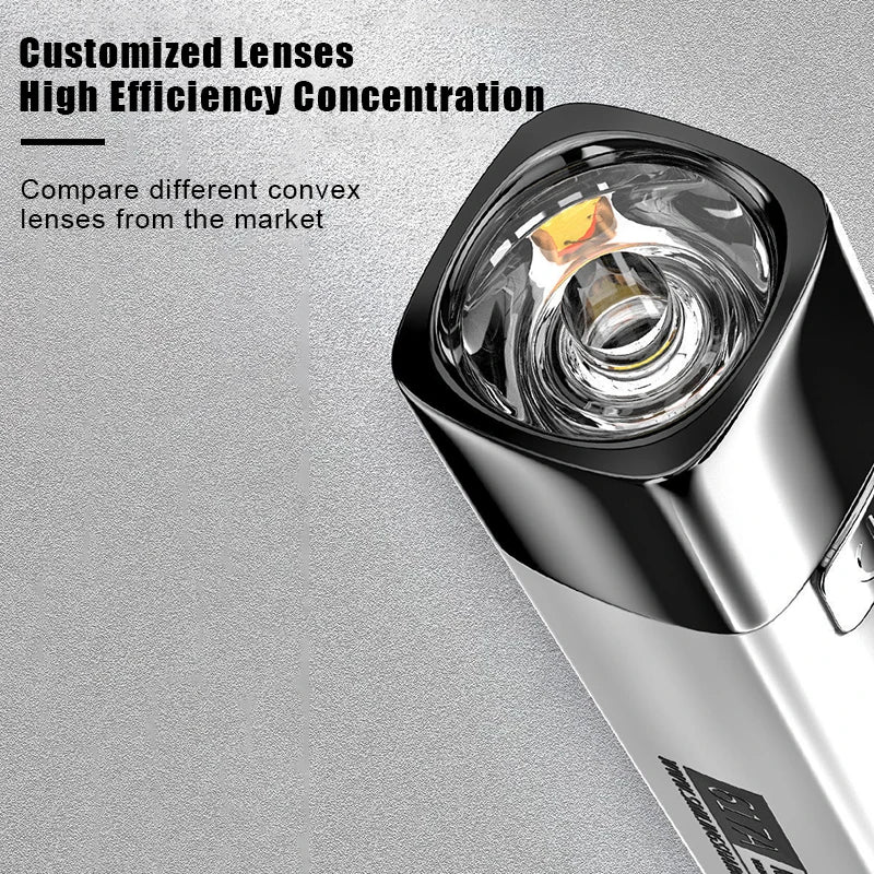 USB Rechargeable Mini LED Flashlight | 2 in 1 Power Bank for Outdoor Use