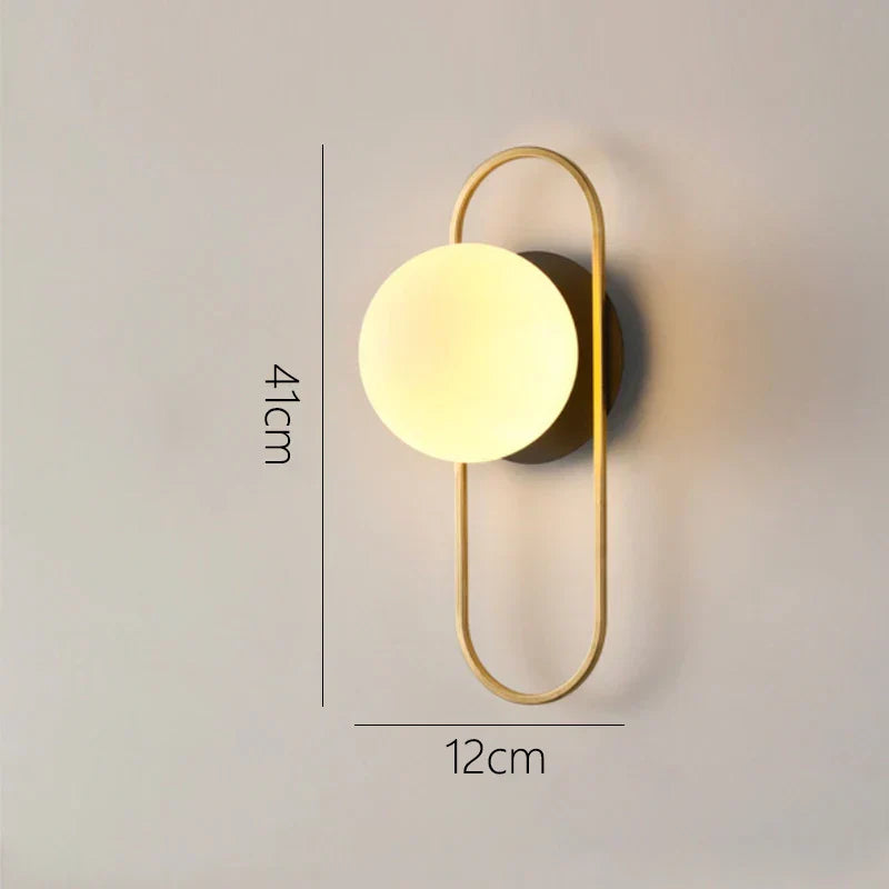 DecorBites™ Glass Gold LED Wall Lamp for Chic Indoor Lighting