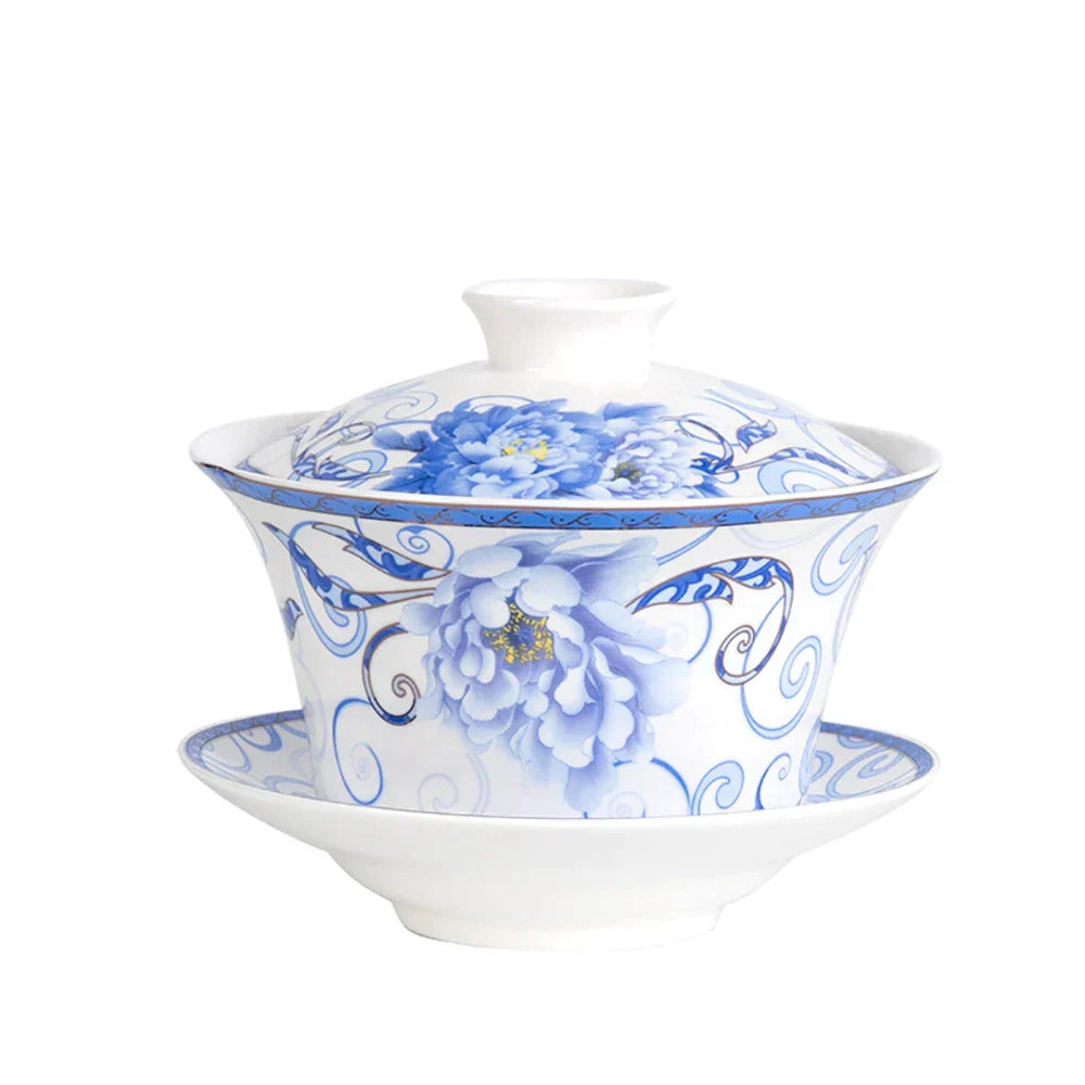 DecorBites™ 350ml Ceramic Gaiwan Porcelain Tea Cup Set