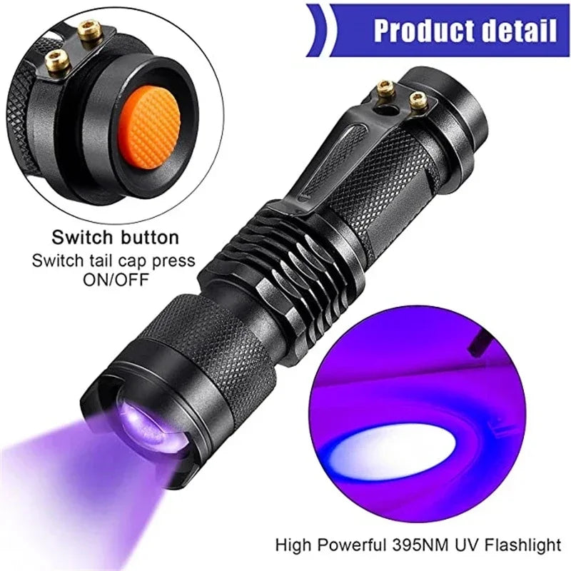 UV LED Flashlight 395nm | Ultraviolet Blacklight Detector for Pet Urine and Stains