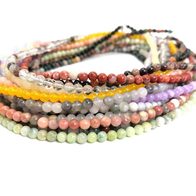2025 Natural Stone Crystal Choker Necklace | 4mm Bohemian Adjustable Choker