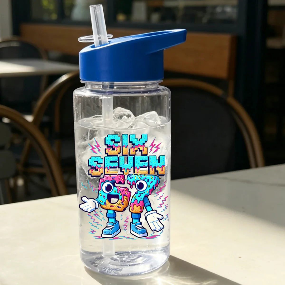 500ml 67 Printed Straw Cup | BPA Free Summer Water Bottle