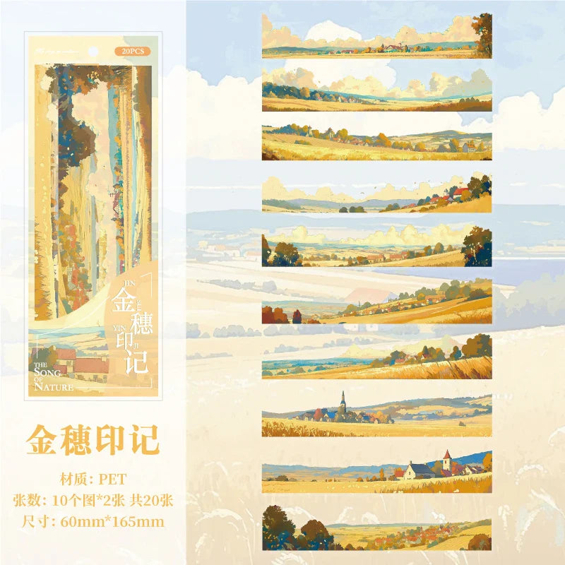 Natural Scenery Sticker Pack | 20pcs Landscape Stickers for Junk Journal DIY