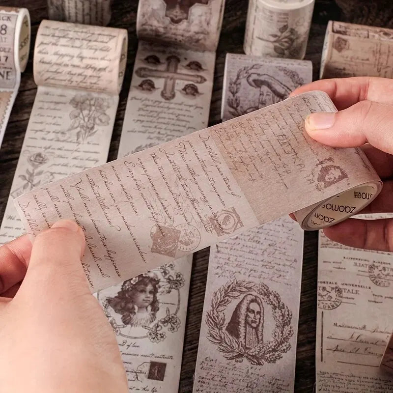 Vintage Poems Ticket Plants Washi Tape | Decorative Masking Tape for Scrapbooking and DIY Crafts