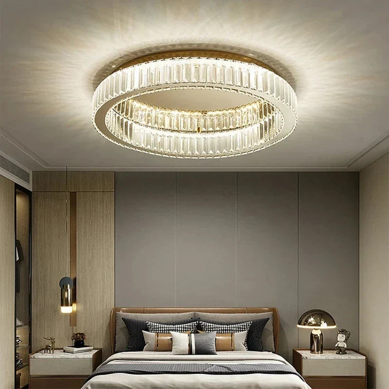 DecorBites™ Crystal LED Chrome Ceiling Light Stainless Steel Art Lighting