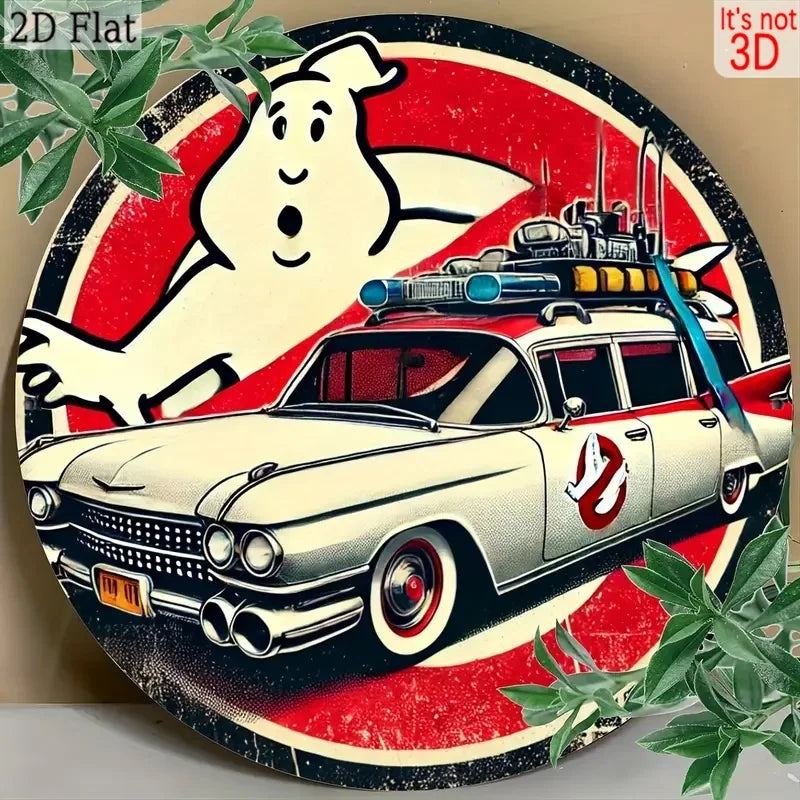 Vintage Round Metal Aluminum Sign, Movie Theme Style - Wall Decor for Home, Farmhouse, Bedroom, Porch | Multipurpose Vintage Sty
