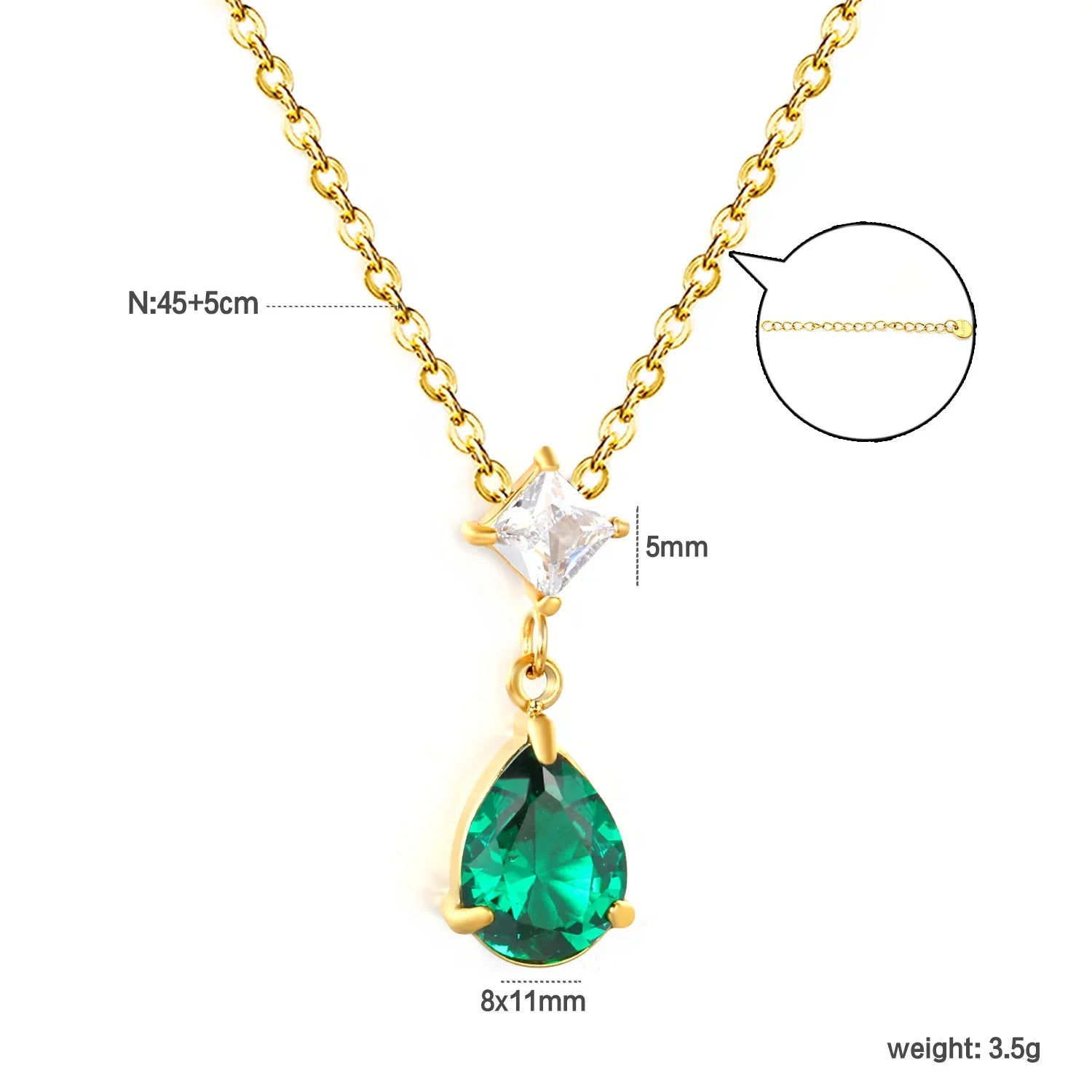 Teardrop Necklace Waterdrop Pendant | Minimalist Stainless Steel Jewelry for Women