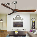 DecorBites™ 60" Solid Wood DC Ceiling Fan Without Light & Remote Control