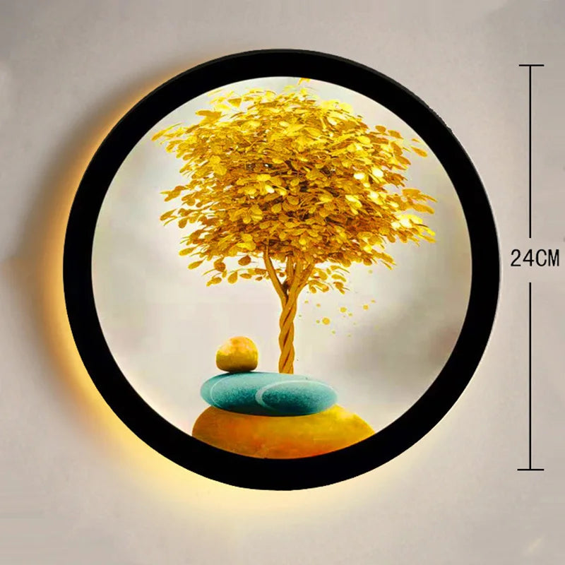 DecorBites™ Industrial Acrylic Round Wall Lamp | Vintage Mural Sconces for Bedroom Decor