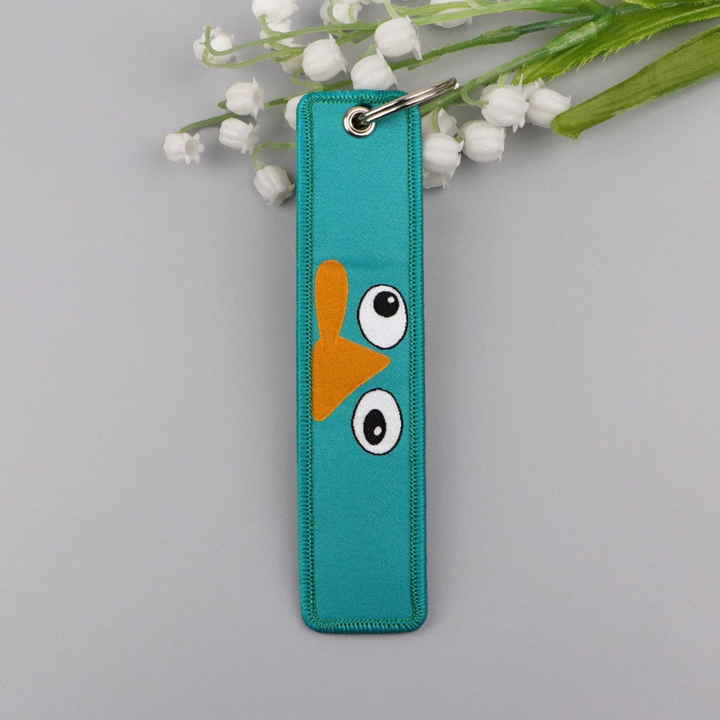 Cartoon Squirrel Embroidery Key Tag | Cute Keychain for Car and Bag