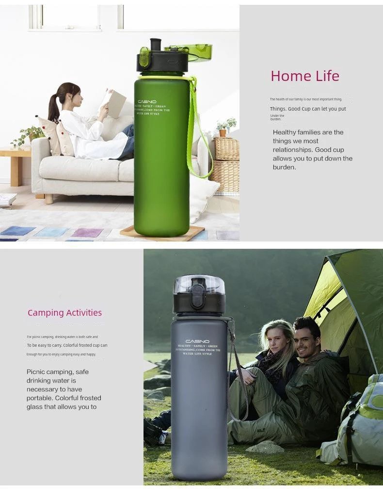 Casino Frosted Sports Water Bottle Plastic Portable Bottle With Lid For Men And Women