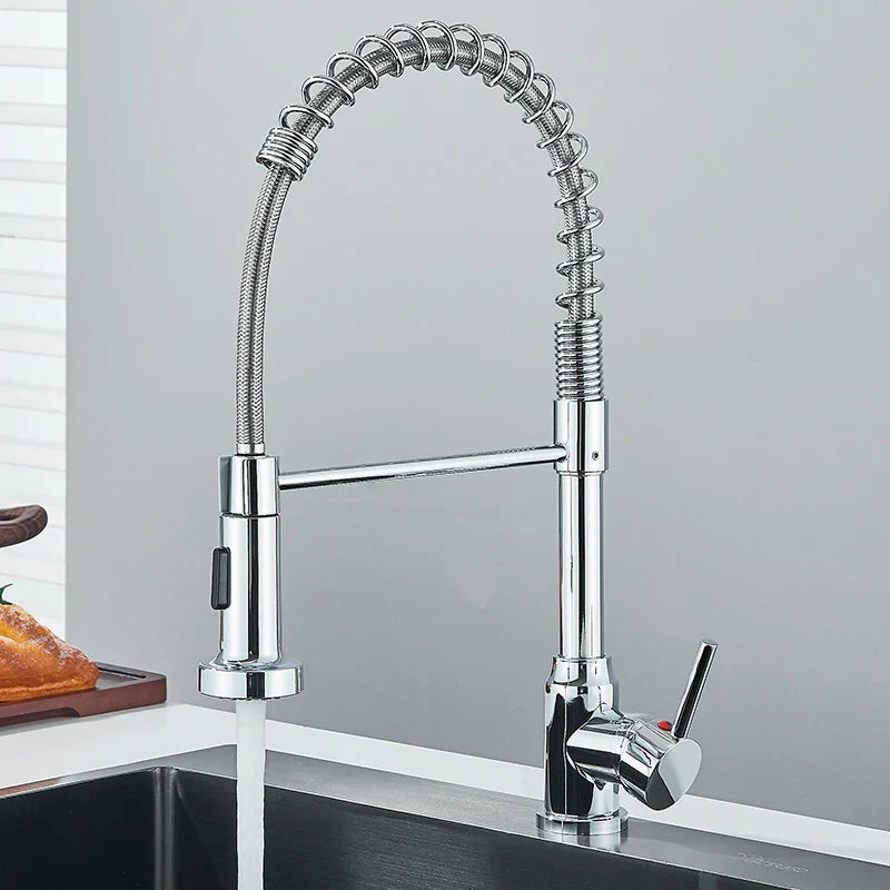 DecorBites™ Black Flexible Kitchen Faucet Pull Down Mixer Tap Swivel Stream Sprayer Nozzle