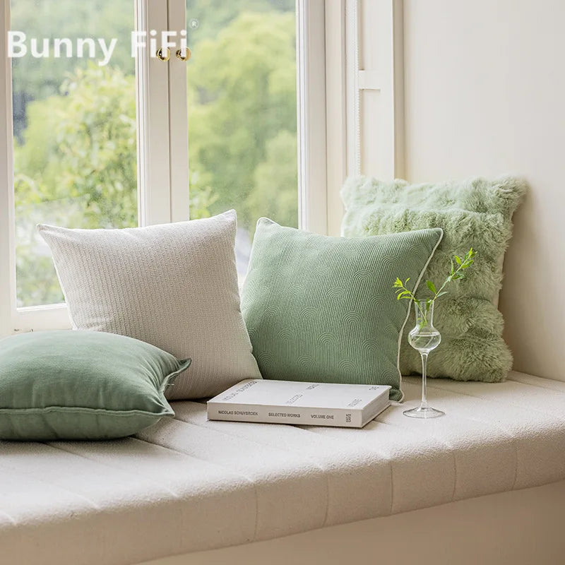 DecorBites™ Ins Wind Matcha Green Sofa Window Float Pillow for Modern Living Room