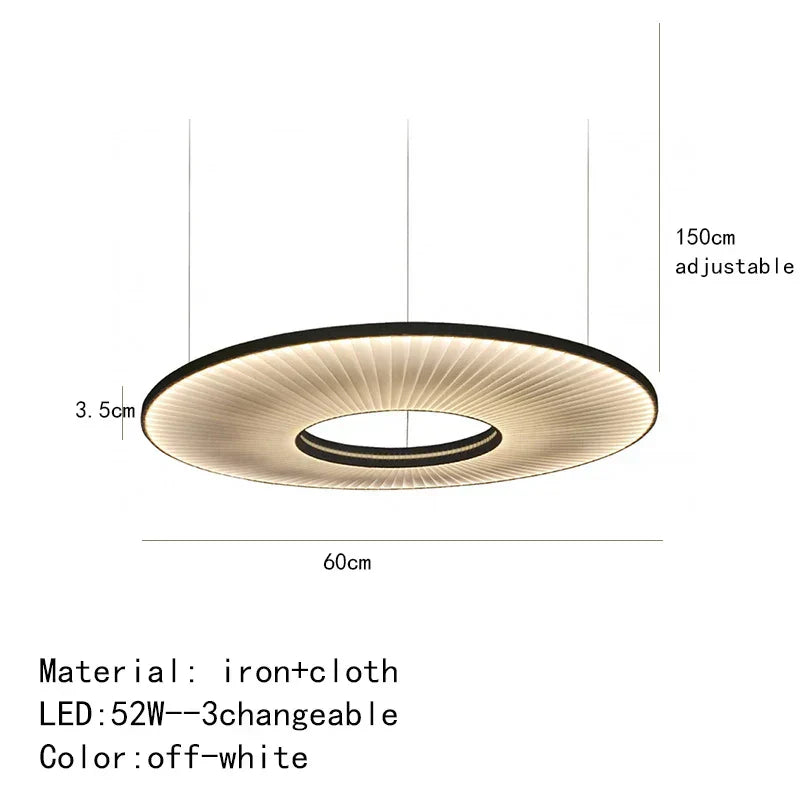 DecorBites™ Dix Iris Pendant Light Fabric Round Ring Aesthetics Art Decor Light
