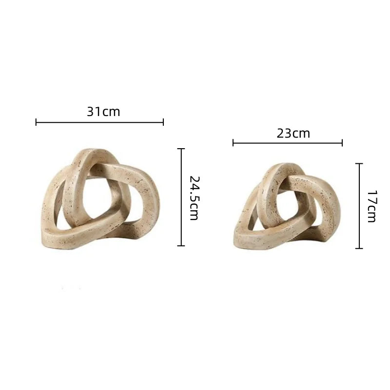 DecorBites™ Geometric Interlocking Loop Knot Resin Art Ring Figurine