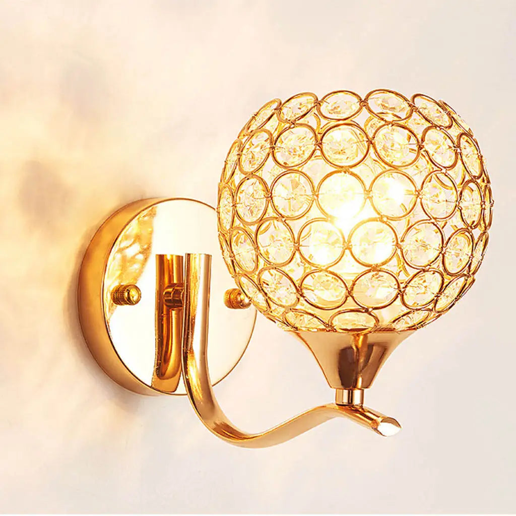 DecorBites™ Crystal Wall Sconce: Elegant Bedroom Bedside Wall Light for Home Lighting