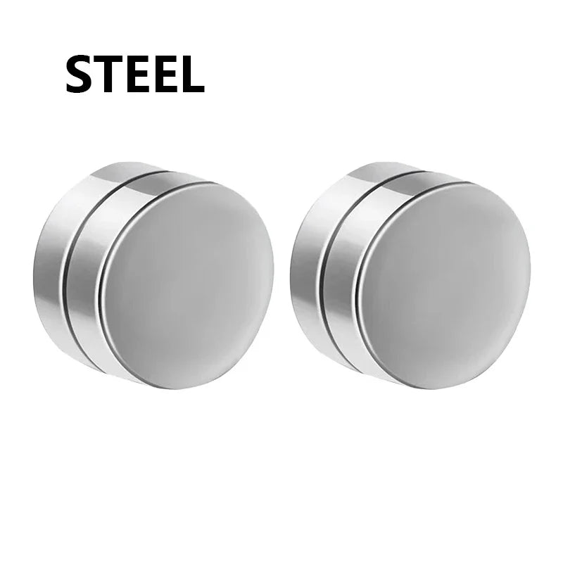 Gothic Hoop Earrings for Men and Women | Stainless Steel Clip-On Ear Cuffs