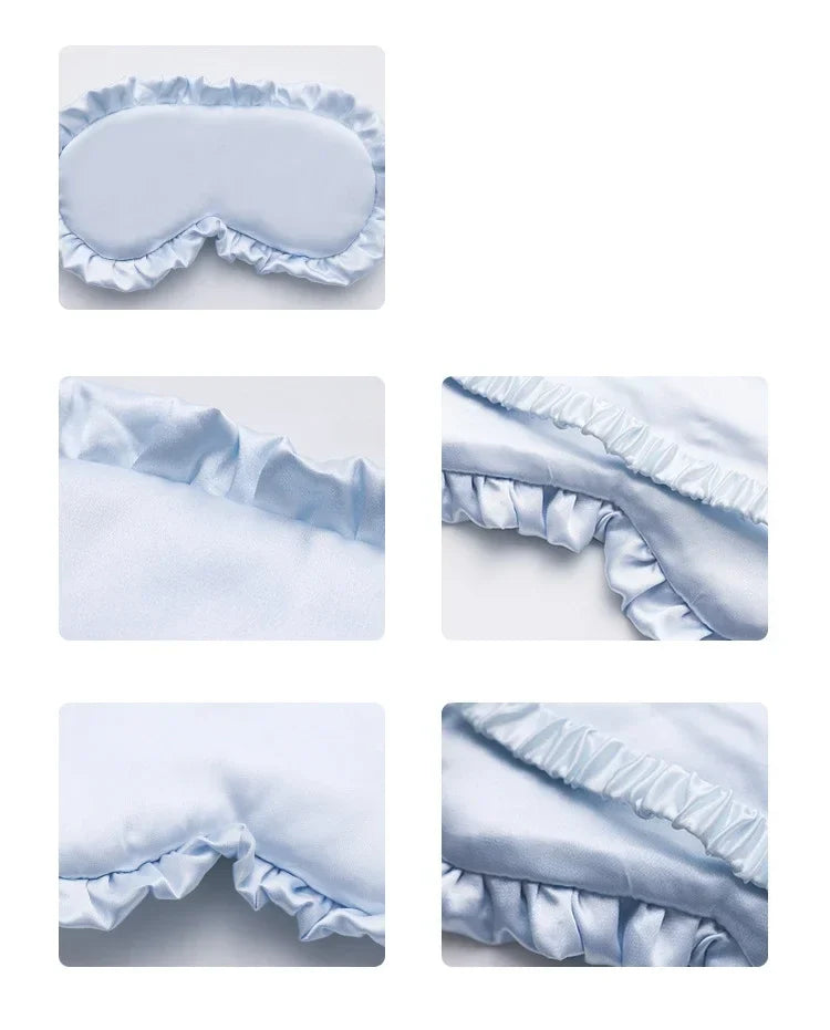 Silk Ruffle Sleep Eye Mask | Light Blocking Sleep Aid for Adults