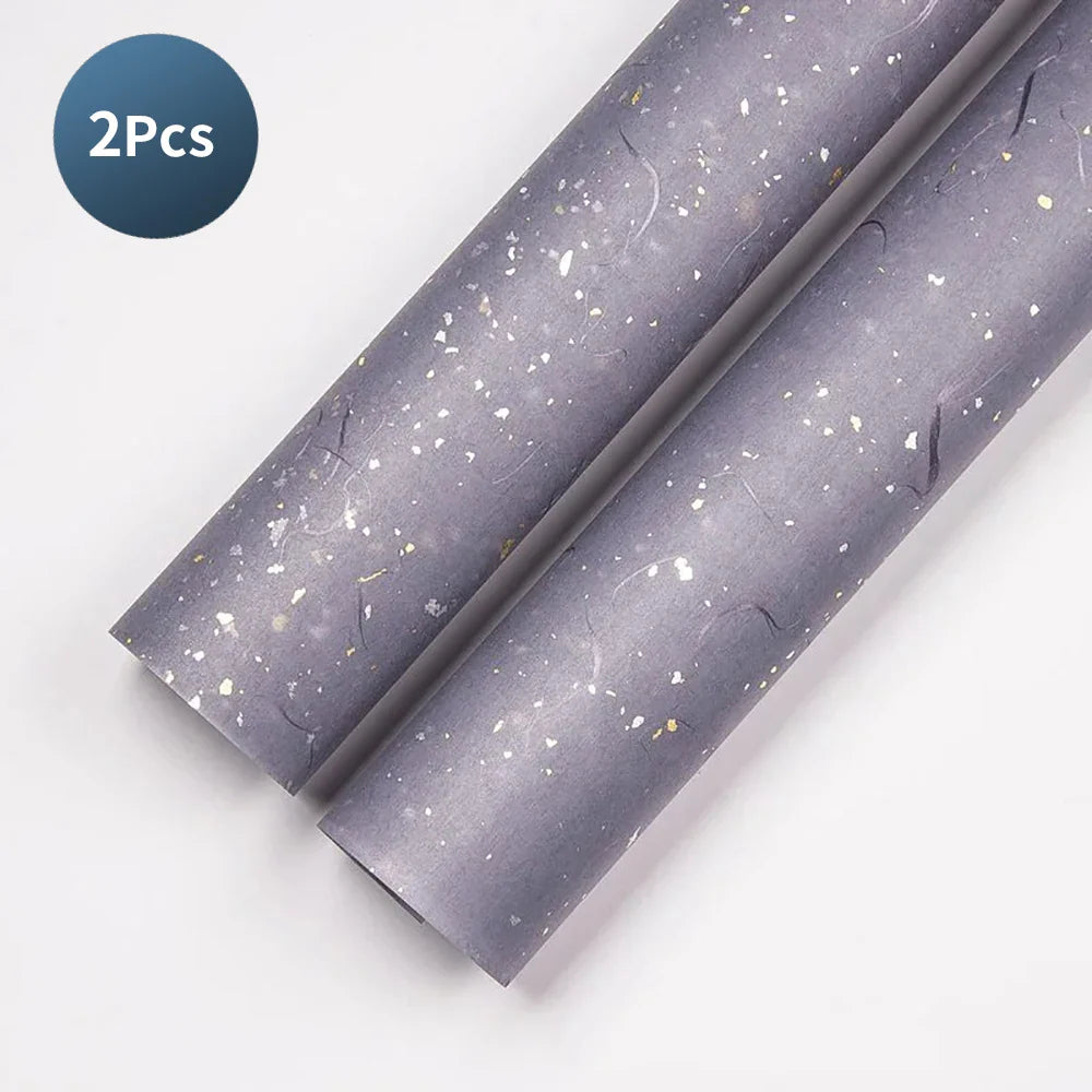 23.6 Inch Floral Wrap Set | DIY Bouquet Wrapping Paper with Gold and Silver Sparkle