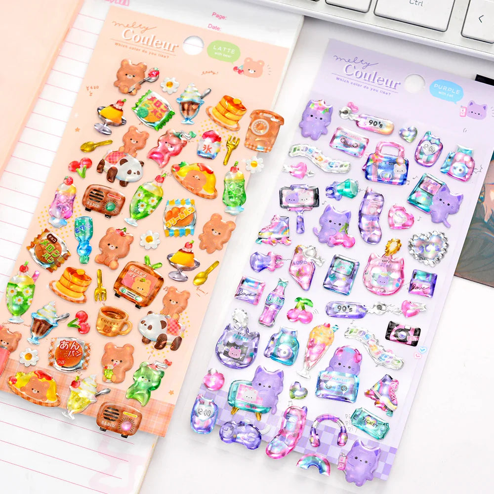 Colorful Cartoon Candy Stickers for Scrapbooking | DIY Journal Decoration Set