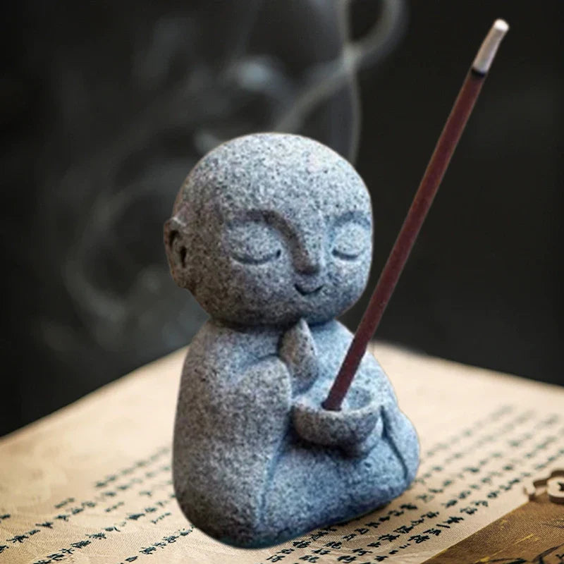 Jizo Monk Incense Holder | Zen Aromatherapy Decor