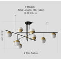 DecorBites™ Glass Ball Linear Chandelier: Postmodern Style Kitchen & Hotel Art Light