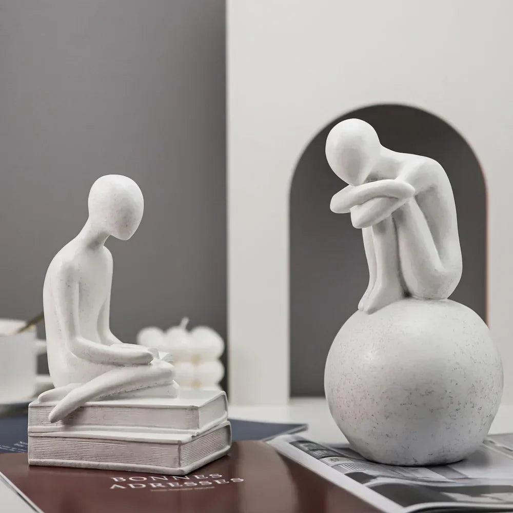 DecorBites™ Abstract People Resin Statue Set for Modern Home Decor