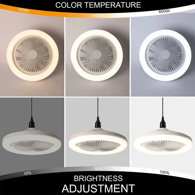 DecorBites™ 2-in-1 Ceiling Fan with Remote Control, Silent Operation, E27 Lighting, Home Décor