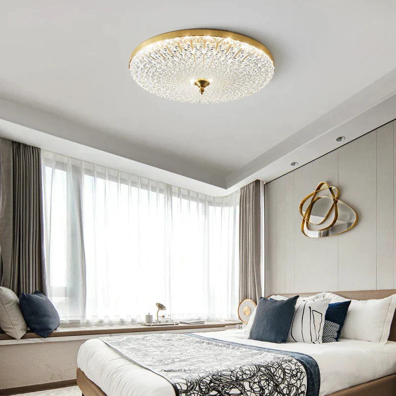 DecorBites™ Glass Round Ceiling Lamp: Simple Luxury for Bedrooms