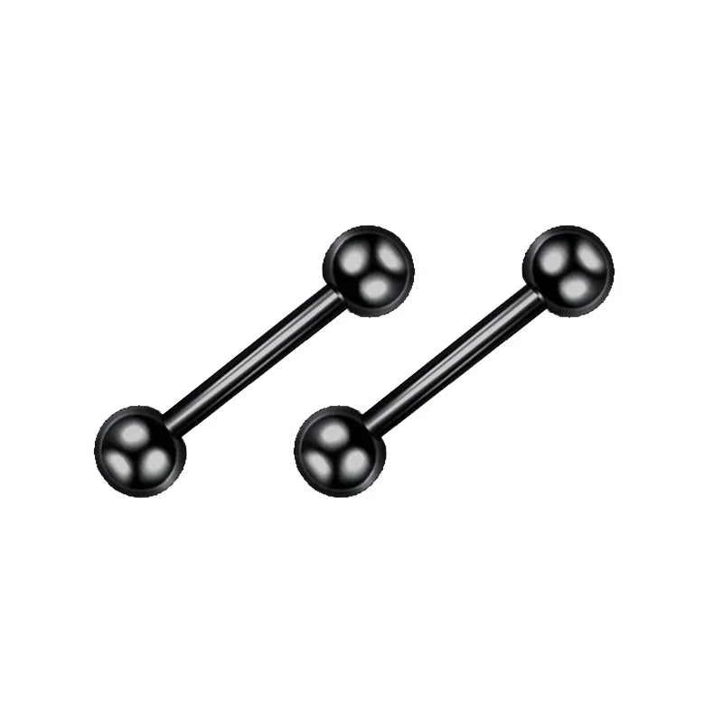 Black Stainless Steel Hoop Earrings with Cross Pendant | Unisex Punk Jewelry