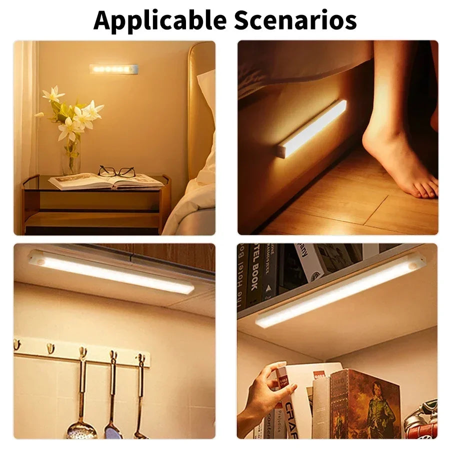 Rechargeable Motion Sensor Night Light | LED Auto-Sensing Lamp for Bedroom, Corridor, Closet
