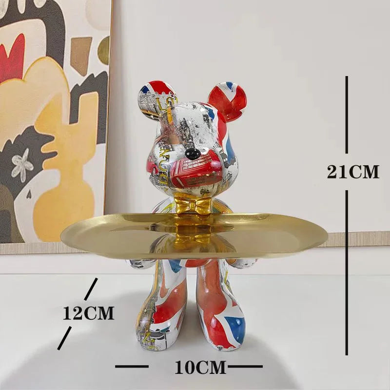 DecorBites™ Graffiti Bear Statue Ornament for Modern Home Decor