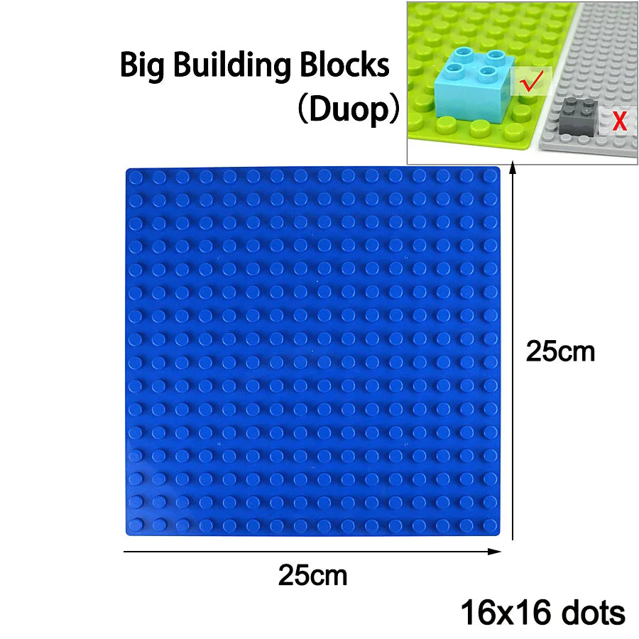 Classic Building Block Baseplates | 3-Pack Compatible Base Plates for Creative Construction Toys