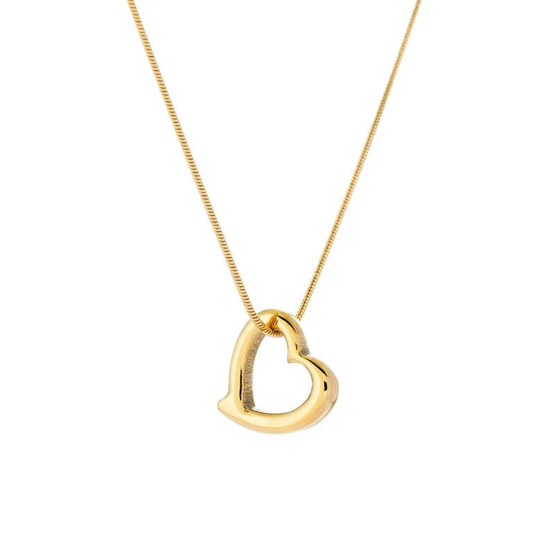 316L Stainless Steel Heart Necklace with Delicate Chain | Hypoallergenic Jewelry Gift for Women