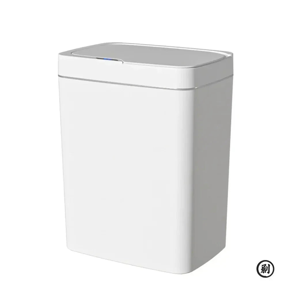 Smart Bathroom Trash Can Automatic Bagging Electronic Trash Can White Touchless Narrow Smart Sensor Garbage Bin Smart Home 15L