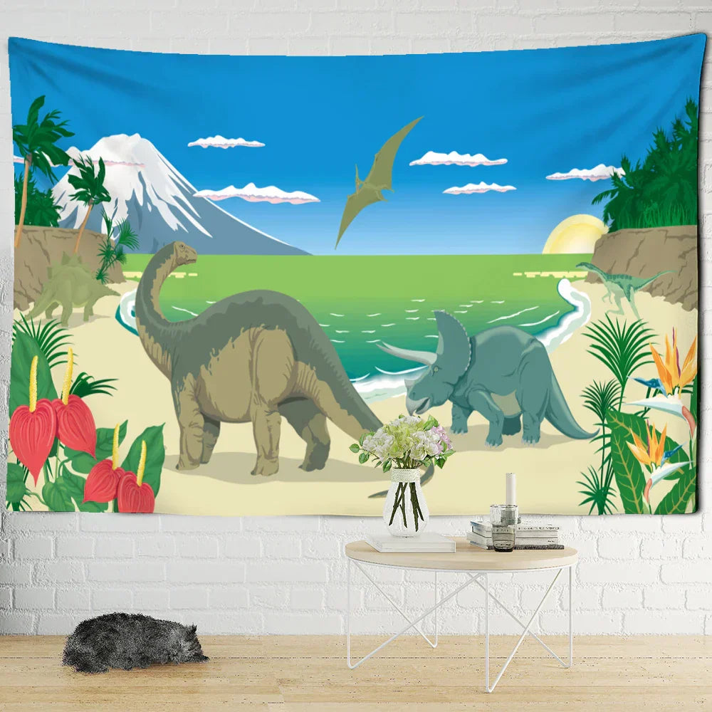 DecorBites™ Dinosaur Tapestry Wall Hanging for Boy Room Decor