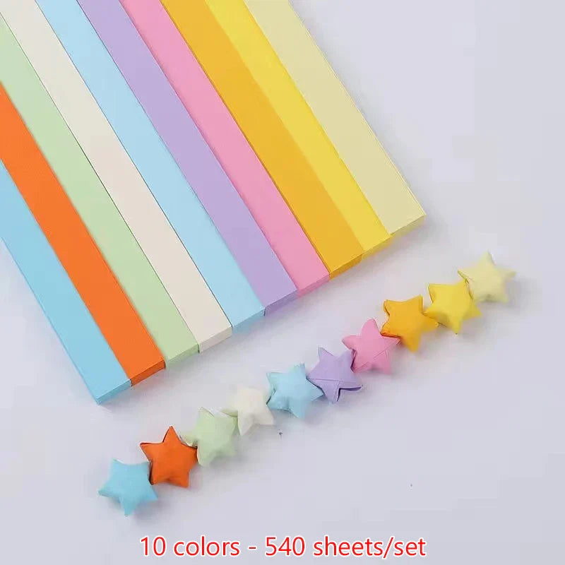 540 Sheets Origami Star Paper Strips | Colorful Lucky Star Folding Paper for DIY Crafts
