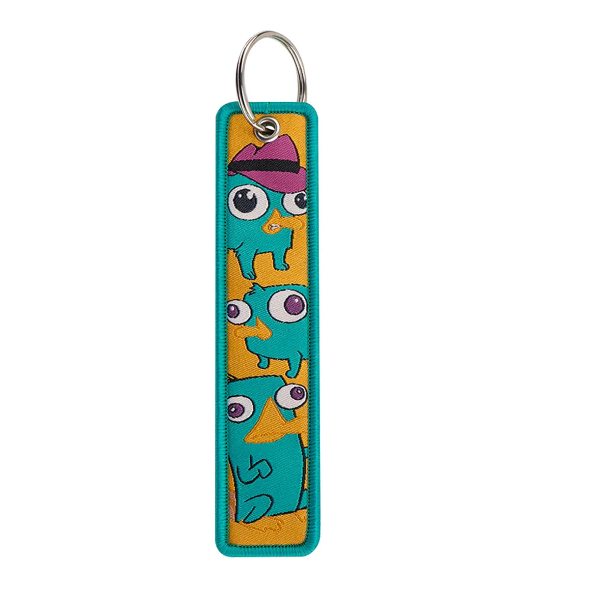 Cartoon Squirrel Embroidery Key Tag | Cute Keychain for Car and Bag