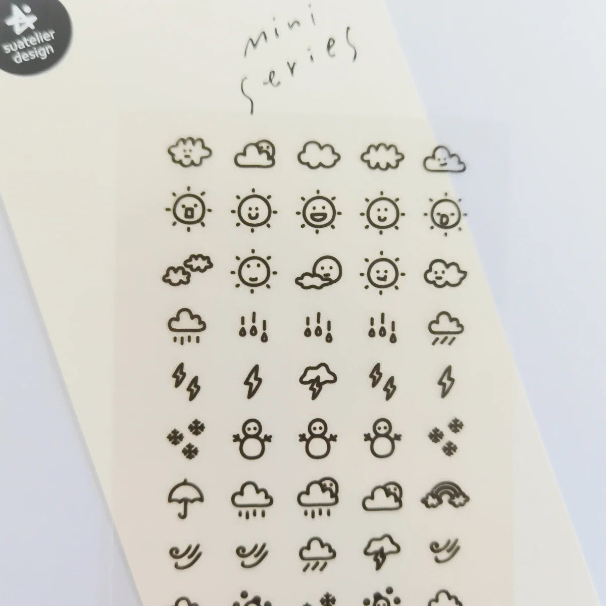 Sunshine Rain Weather Mini Sticker Set | Korean Import Scrapbooking and Journaling Stickers