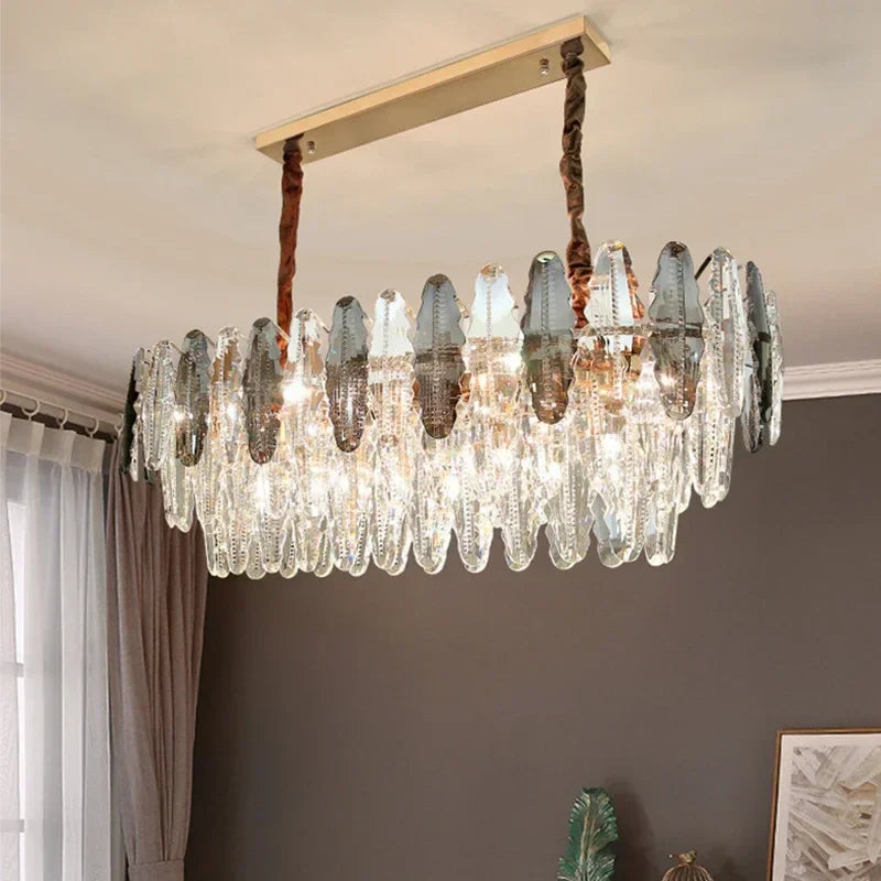 DecorBites™ Crystal LED Chandeliers for Elegant Dining & Living Spaces