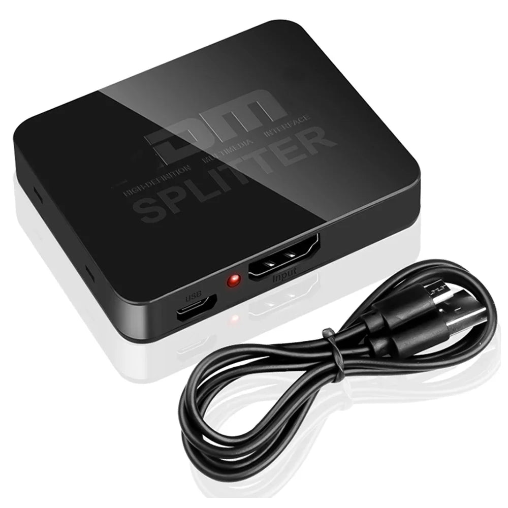 4K HDMI Splitter 1 in 2 Out | Dual Display Video Distributor for TV Projector Monitor