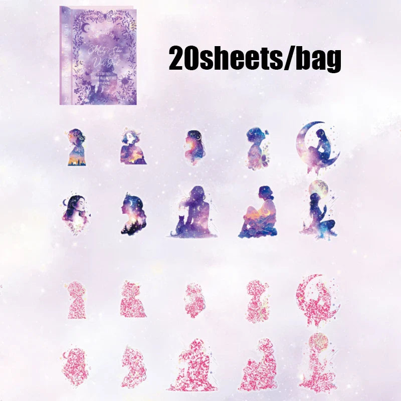 Mr. Paper 20pcs Floral Encounter PET Stickers | Botanical Theme Journal Decor