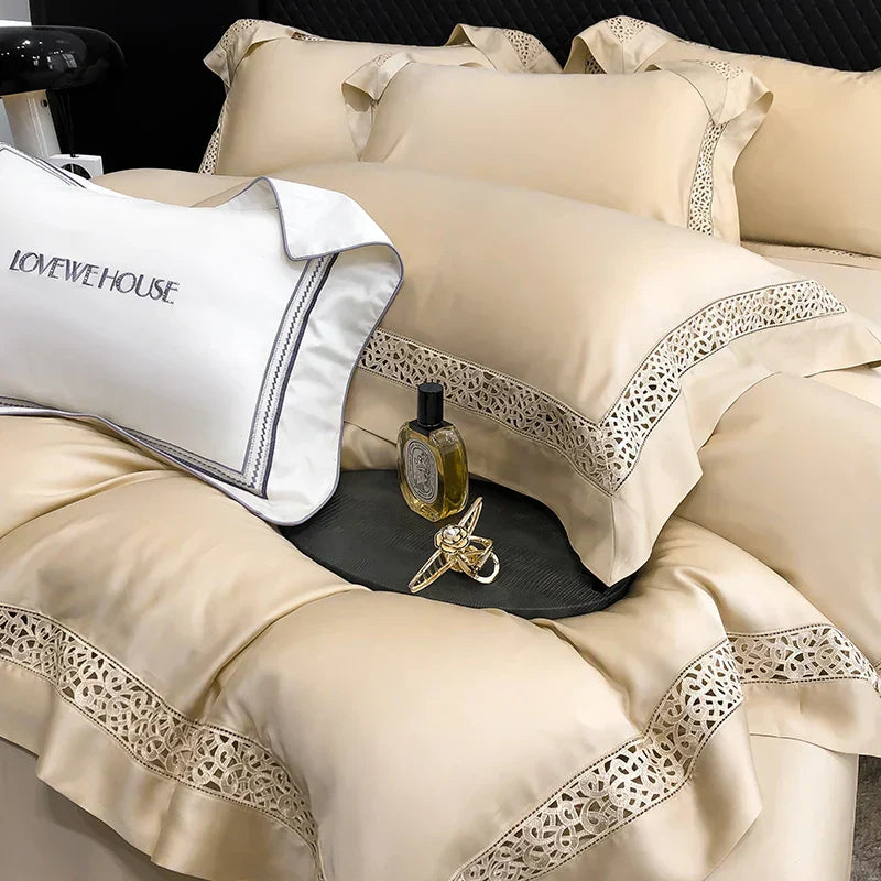 DecorBites™ Eucalyptus Lyocell 1000TC Luxury Bedding Set with Wide Edge, Soft Silky & Breathable