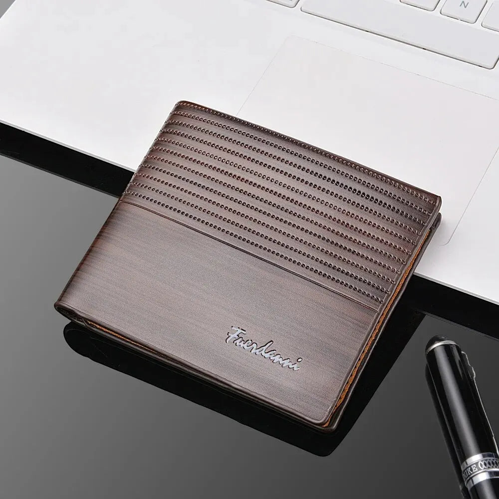 Men's Slim PU Leather Wallet | Business Card Holder with Multiple Slots