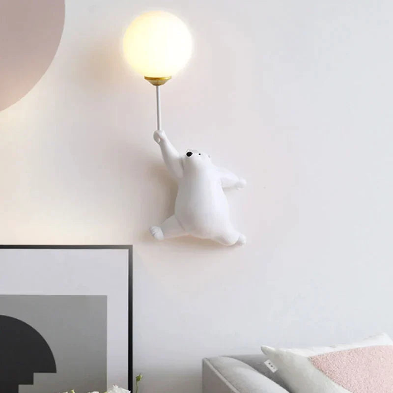 DecorBites™ Kids Bear Moon Wall Lamp | 3D Printed Bedroom Interior Light