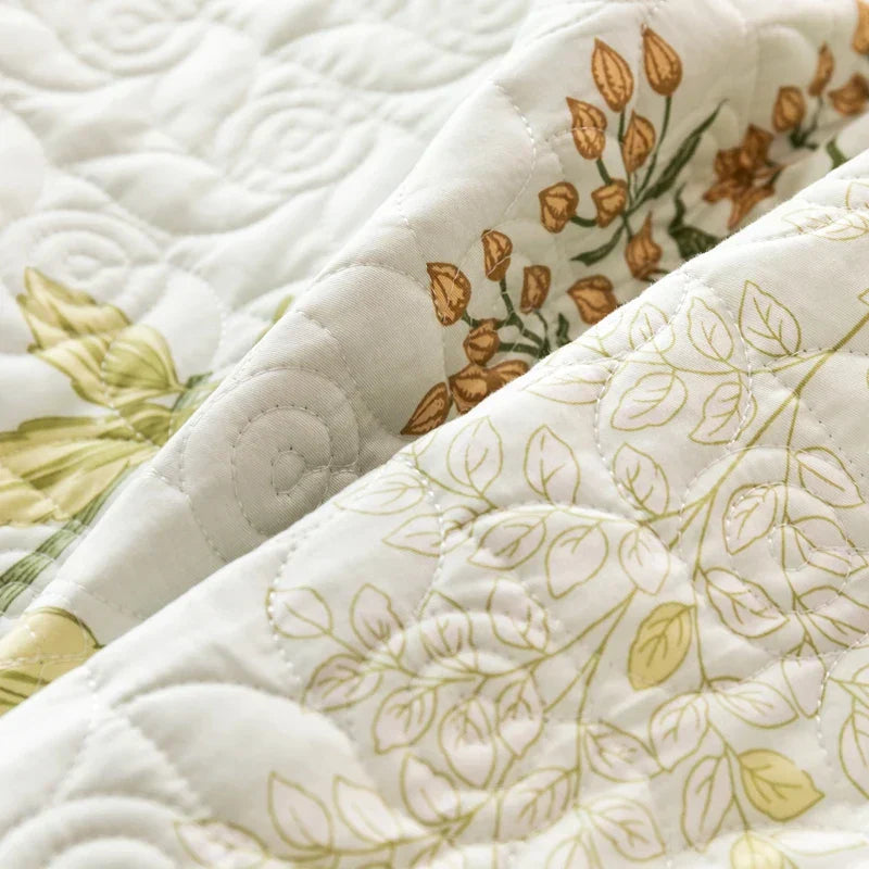 DecorBites™ Cotton Quilted Bedspread Bed Cover Set for Queen King Double Bed